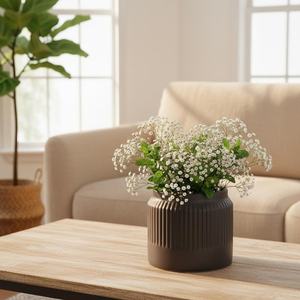 <span class=keywords><strong>Pot</strong></span> en céramique, jardinière en poterie avec trous de drainage, finition émaillée, durable, pour pots de fleurs de bureau, design simple et moderne, pour le sol - Product Image 1
