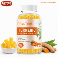 Gummies de Curcuma Fermenté en Gros, 80 Unités, au Gingembre et Poivre Noir, OEM ODM Marque Privée
