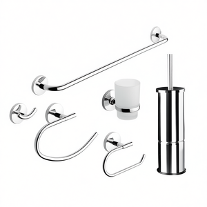 Juego de Accesorios de Baño Otto One Series de 8 Piezas, Acabado Cromado, Juego de Herrajes para Montaje en Pared - Product Image 3