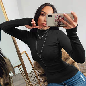 Maglione da donna dolcevita lavorato a <span class=keywords><strong>maglia</strong></span> con collo alto e collo alto elasticizzato morbido da donna - Product Image 2