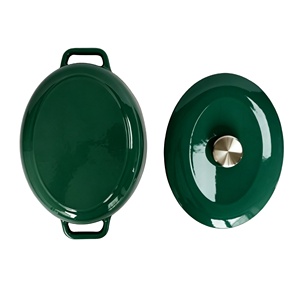 <span class=keywords><strong>Cocotte</strong></span> <span class=keywords><strong>Ovalada</strong></span> de Hierro Fundido Esmaltado Verde Premium 2026, Olla Holandesa Antiadherente para Cocinar y Hornear en Casa - Product Image 4