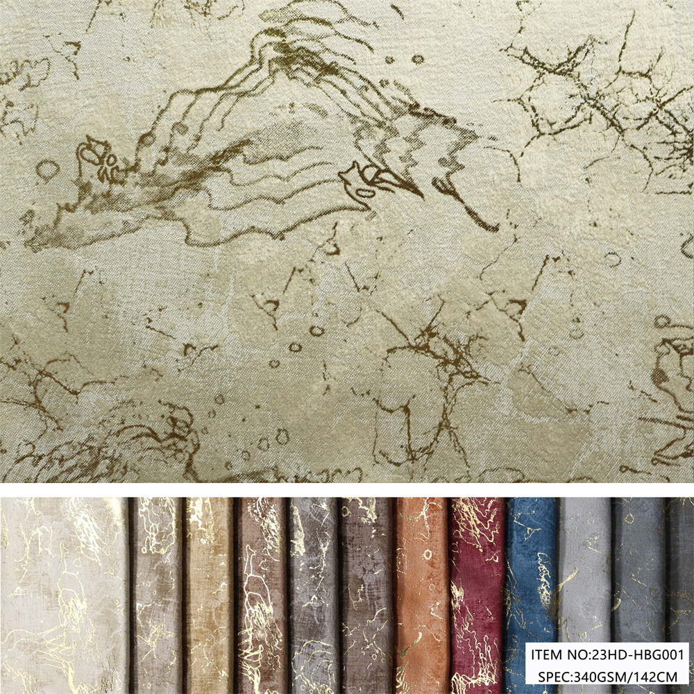 Holland Velvet Bronzing Fabric for Sofa Upholstery Custom Foil Design 100% Polyester Knitted Home Deco OEM Manufacturer · image 4