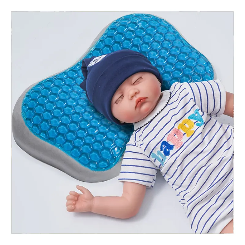 Gel de refrigeración de alta calidad, espuma viscoelástica para niños, almohada ergonómica para niños pequeños, almohada de espuma viscoelástica hipoalergénica para bebés para dormir