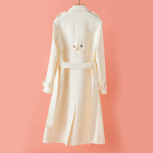 Cappotto <span class=keywords><strong>Trench</strong></span> <span class=keywords><strong>Beige</strong></span> di Alta Qualità, Nuovo Modello 2025, Lunghezza Media, Effetto Ringiovanente, Elegante e Raffinato, con Laccetti, per <span class=keywords><strong>Donna</strong></span> - Product Image 2