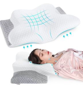 Almohada Cervical de Espuma Viscoelástica con Forma de Mariposa, Almohada Ergonómica para el Cuello para Aliviar el Dolor, Funda Extraíble y Lavable para Todos los Tipos de Dormidores - Product Image 5