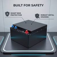 Batterie LiFePO4 intelligente 24V 280Ah avec application Bluetooth, BMS intelligent, coupure d'alimentation à distance et alerte haute température