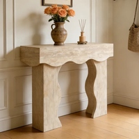Table console moderne en travertin à niveaux, style nordique, pour la décoration intérieure