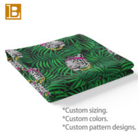 Hewan Padang Rumput BILU Zebra dan Bunga Cetak Kustom Kain Katun Elastis Spandex 100% untuk Pakaian