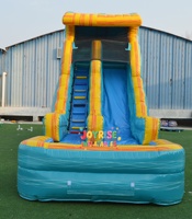 Toboggan aquatique gonflable commercial en PVC de 18 pieds, certifié CE, norme CPC/AS 3533, pour usage domestique et résidentiel, intérieur/extérieur, garantie de 3 ans