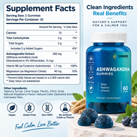 Gummies Ashwagandha et Vitamine D – 60 unités – Complément alimentaire personnalisé OEM sous marque privée – Fabrication Clean Workshop