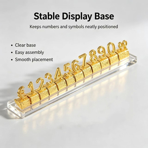 Cubes de présentation de prix 3D en métal élégants et réglables pour Dollar, <span class=keywords><strong>Euro</strong></span>, Livre, pour les boutiques éphémères, les foires artisanales, la vente de bijoux - Product Image 1