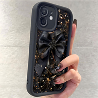 Étui de protection antichoc en TPU avec motif nœud papillon noir et design d'objectif en échelle pour Samsung Galaxy A07 A17 A56 S26 Ultra