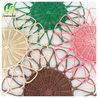 Tapis de table décoratifs bohèmes faits à la main de 15 pouces, en rotin naturel tissé, écologiques, lavables, antidérapants et légers