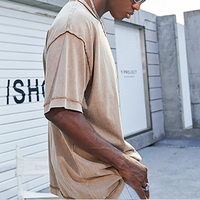 2025 tendance essentiel à manches courtes classique T-shirts personnalisé ample coupe sèche ourlet incurvé unisexe coton hommes mercerisé t-shirt