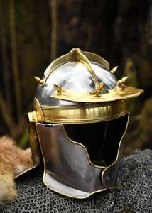 Casco Romano Premium Hecho a Mano, Plateado/Dorado, Decorativo, para Festivales, Programas Culturales, Accesorios para Fiestas Temáticas - Product Image 2