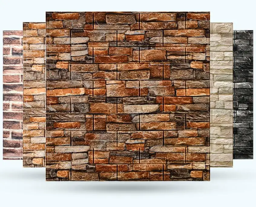 Hot selling XPE FOAM self-adhesive waterproof wallpaper 3D design stone wall brick
