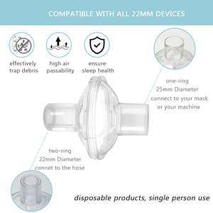 Filtre universel à bactéries Offre Spéciale pour machines <span class=keywords><strong>CPAP</strong></span>, pour tube/tuyau <span class=keywords><strong>CPAP</strong></span> de 22mm et 25mm, vous aide à mieux dormir - Product Image 2