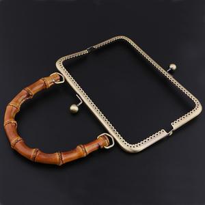 In bronzo 20cm di bambù manico in metallo con chiusura Kiss lucchetto accessori borsa per borsa borsetta - Product Image 6