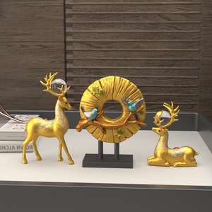 Lucky Deer Exquisite Indoor Living Home Decor Creative Resin Crafts for <b>Wine</b> <b>Cabinets</b> TV <b>Cabinets</b> Coffee Tables - Product Image 3