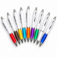 Stylo bille en caoutchouc personnalisé avec logo imprimé, pointe de 1,0 mm, cadeau publicitaire fantaisie en plastique pour l'école et l'hôtel