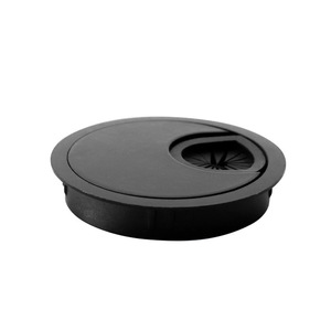 Cubierta redonda para bandeja de cables para escritorios de oficina con orificios de enrutamiento, accesorio de mobiliario de diseño minimalista y duradero - Product Image 1