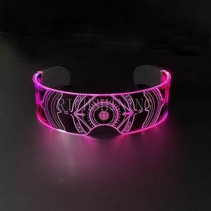 Rhchshining Moda Bar Fiesta Baile Gafas LED Cyberpunk Led Gafas de sol Light up Visor Tecnología Gafas futuristas - Product Image 6