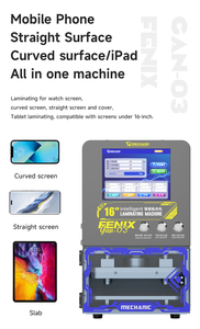 Machine à laminer OCA LCD MECHANIC GAN-03 Fenix pour écran droit ou incurvé de 16 pouces, compatible avec les laminateurs, outil de <span class=keywords><strong>réparation</strong></span> intelligent à vide - Product Image 2