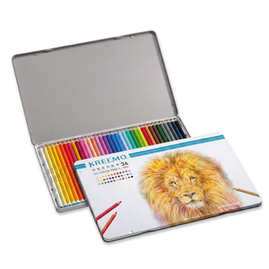 Crayons de couleur à l'huile Kreemo de qualité supérieure pour artistes, ensemble de 36 couleurs, matériaux artistiques haut de gamme, certifiés EN71 ASTM F963, emballage en métal - Product Image 1