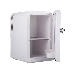 15l Mini Geladeira Para Quarto Carro Mesa De Escritório Colégio Dormitórios 12v Portátil Refrigerador Aquecedor Para Alimentos Porta De Plástico