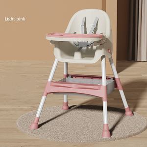 Seggiolone Pappa Pieghevole Regolabile 3-in-1 con Ruote in Plastica per Neonati e Bambini - Product Image 5