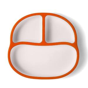 Bandeja de alimentación de silicona con forma de manzana para bebés, color naranja y blanco, de calidad alimentaria, sin BPA, con ventosa para niños de 0 a 12 meses - Product Image 2