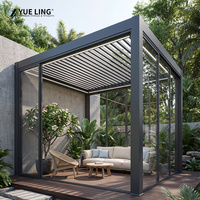 Pergola à toit à lames orientables en aluminium, pergola personnalisée pour les constructeurs et les entrepreneurs, terrasse extérieure, protection solaire imperméable