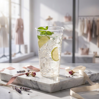 Gobelet en plastique PET transparent épais 32oz 900ml grande capacité jetable pour thé aux fruits, smoothie, logo personnalisé