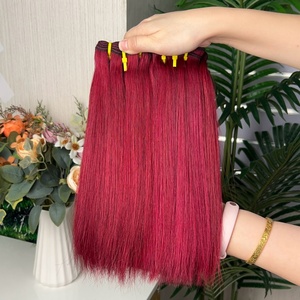ผมตรงแบบ Bone Straight คุณภาพ Super Double Drawn แท้ 100% สีเบอร์กันดี - Product Image 2