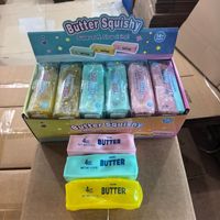 Jouets sensoriels anti-stress à presser en gros, 12 pièces/boîte, jouet souple en forme de beurre, jouet fidget, cadeau fantaisie pour adultes et enfants