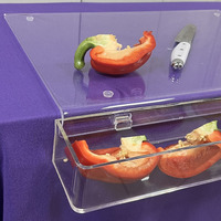 Planche à découper en acrylique transparent avec lèvre Planche à découper antidérapante haute résistance pour comptoir de cuisine
