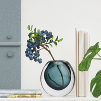 Vase moderne en verre transparent, ornement en cristal, autre décoration de la maison, vase à fleurs coloré de luxe léger pour table basse, chambre à coucher