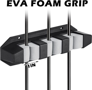 Support mural <span class=keywords><strong>horizontal</strong></span> noir à 3 tiges en PP/EVA pour cannes à pêche, idéal pour <span class=keywords><strong>bateau</strong></span>/navire/yacht/usage domestique - Product Image 6
