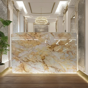 Brazil Yellow Quartzite Slab Translucent Polished Crystal Gold Natural <strong>Stone</strong> for Interior Decor - Product Image 3