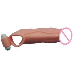 Préservatifs féminins en silicone avec vibromasseur pour hommes, réutilisables, lavables, avec extension du pénis par vibration magique - Product Image 5