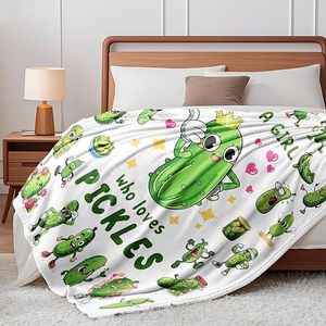 Pickle Cartoon Style Flannel <b>Blanket</b> <b>Throw</b> <b>Blanket</b> Nap <b>Blanket</b> Super Soft Machine Washable for Bed Sofa Couch Custom Print - Product Image 2