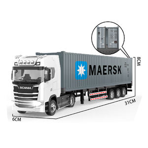 Sound and Light Pull Back Die Cast Model Car Truck Model Alloy Vehicle Semi Trailer Container Engineering Metal <strong>Toys</strong> <strong>Lorry</strong> - Product Image 3