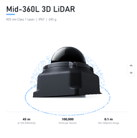Sensor LiDAR 3D Mid-360L Terbaru, FOV 360 Derajat, Zona Buta 0.1m, Jangkauan 45m, 10%, 245g, Dilengkapi IMU, IP67 untuk Pemetaan AGV, AMR, Robot, dan Drone