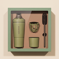 Ensemble cadeau de shaker à protéines Everich, shaker de sport en acier inoxydable avec boule mélangeuse, gobelet de rangement et brosse de nettoyage, 26 oz