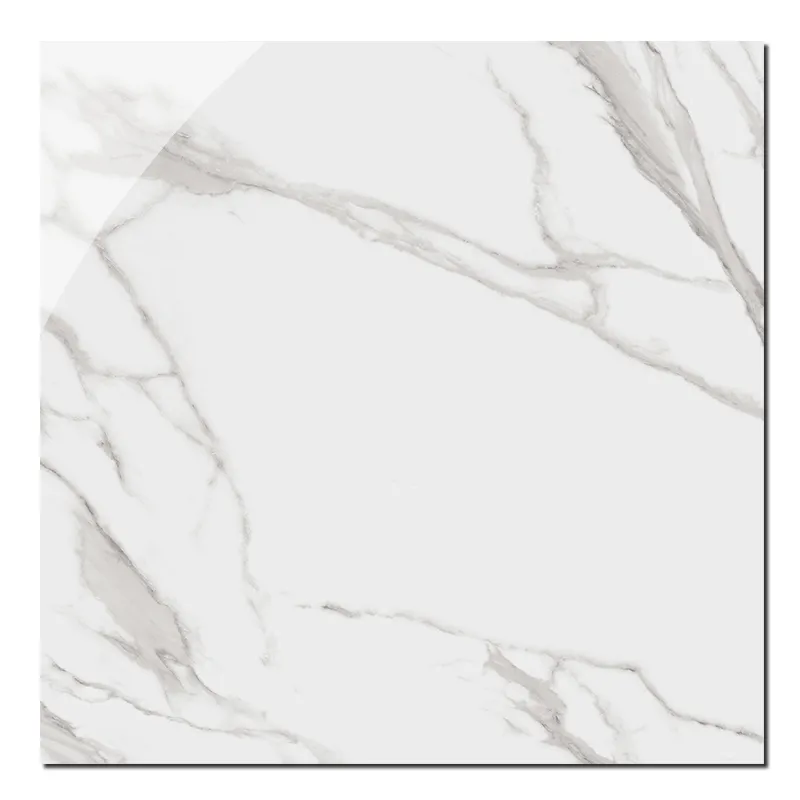 Baldosas de porcelana de alta calidad, 32x32, estilo Carrara superblanco, aspecto de mármol, pulido, 800x800mm
