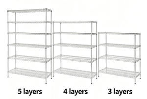 رف تخزين من الأسلاك الفولاذية المقاومة للصدأ الأكثر مبيعًا، 5 طبقات قابلة للتعديل للاستخدام المنزلي - Product Image 6
