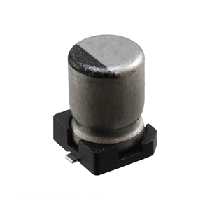 Condensateur SMD en aluminium à montage en surface, canal fabricant, 0,33 µF UUA1HR33MCL1GS, 0,33 µF, 20 %, 50 V - Product Image 1