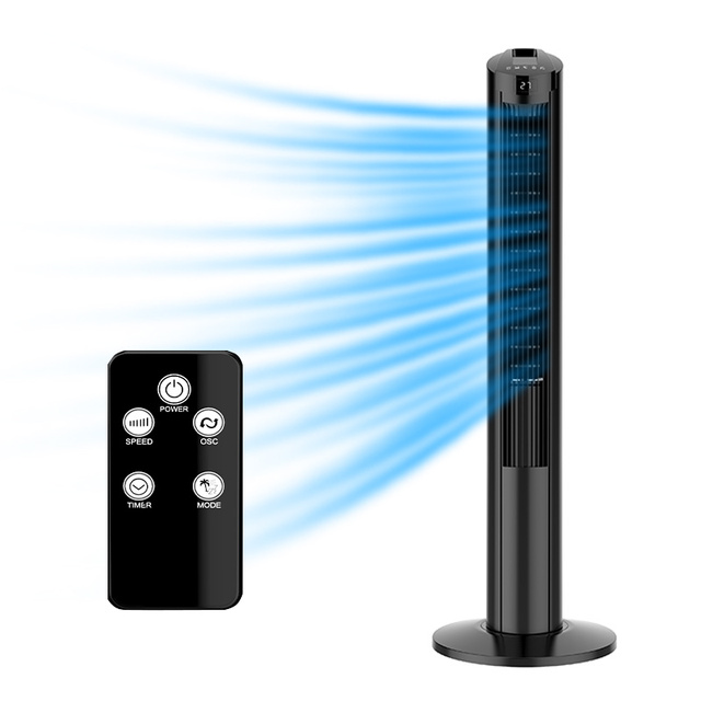 Modern Tower Fan for Home and Office, LED Display, Quiet but Powerful Cooling, Full Room Air Circulation Design