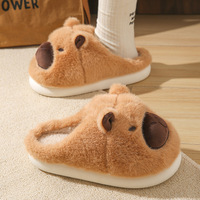 Produits Phares 2026 Chausson Capybara Hiver Doux à Semelle Épaisse Moelleux Vente en Gros Chaussons en Coton Chauds pour Femmes