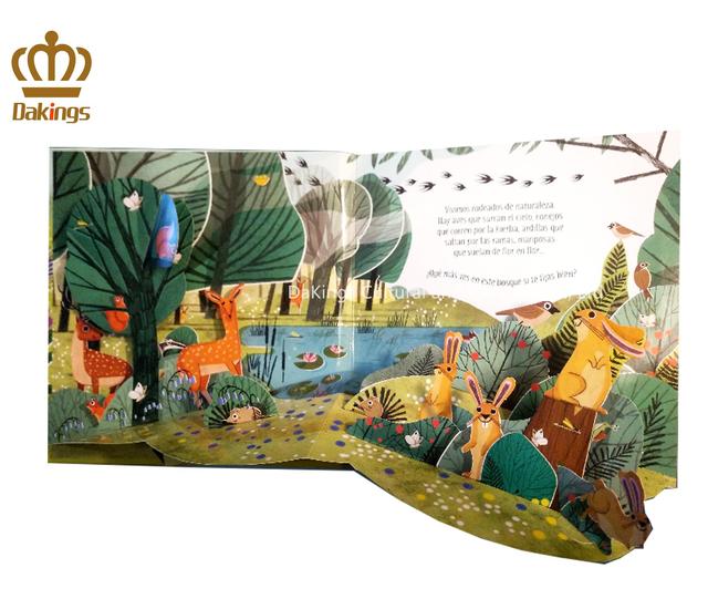 New Style Children's Cardboard Pop up Book Hardcover Perfect Binding Kraft Paper Offset Printing Custom Logo Available Packaging